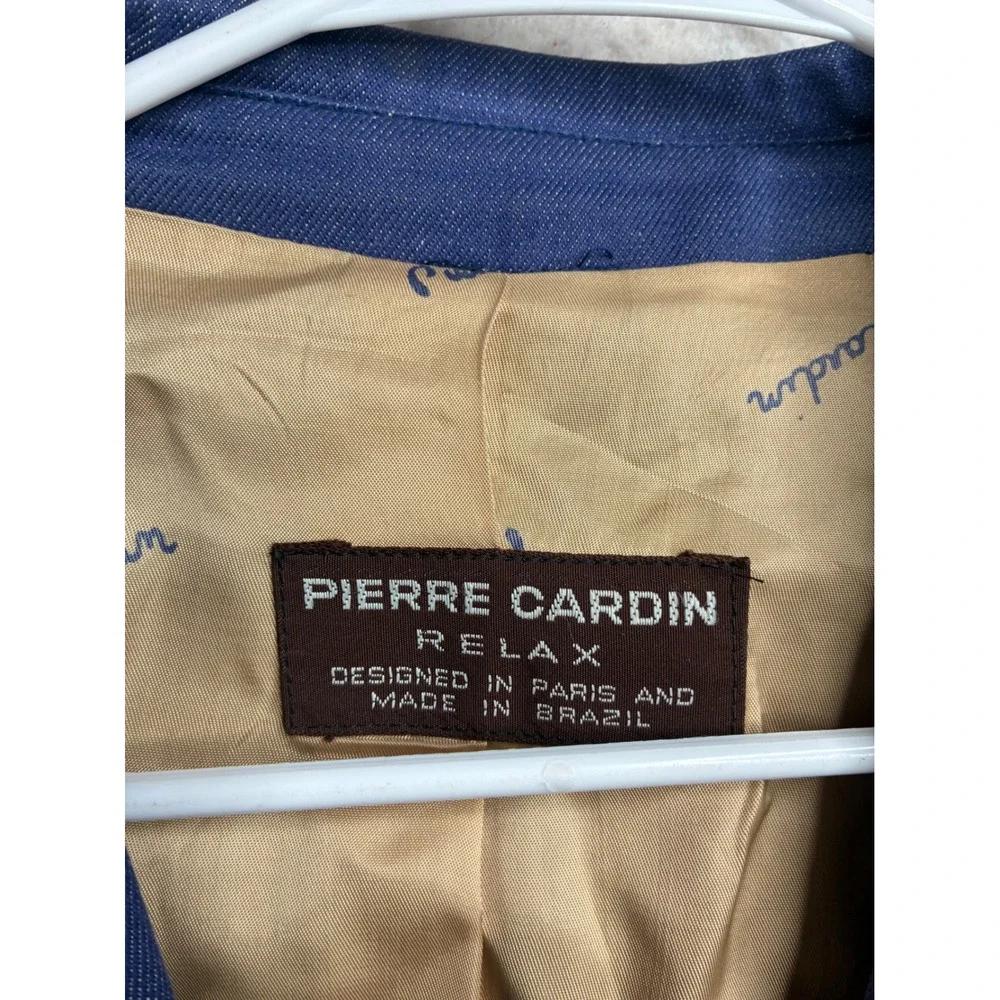 Pierre Cardin Relax Vintage Blue Twill Blazer Sport Coat 40 M Made in Brazil